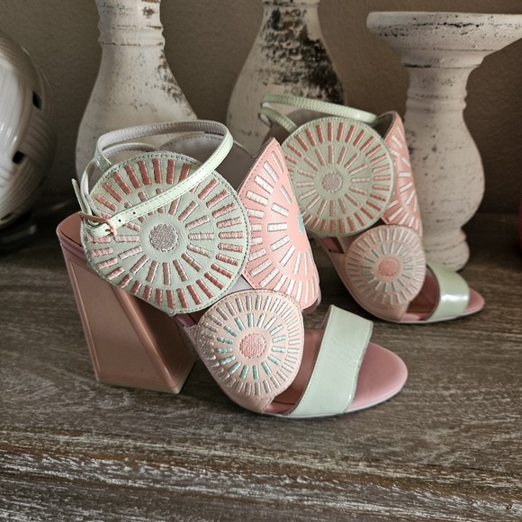 Kat Maconie Frida Embroidered Ankle Strap Heels 38 ( US...